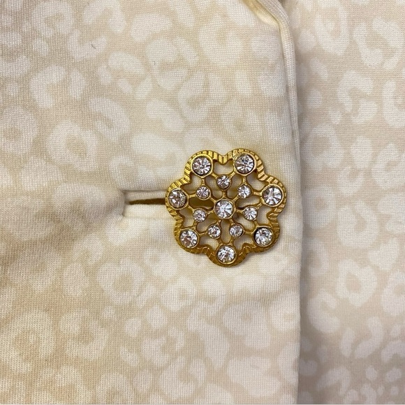 Soft Surroundings Cream Leontine Leopard Blazer Jeweled Buttons Sz 3X - Picture 12 of 12